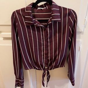 Collared Purple Button Up Long Sleeve
